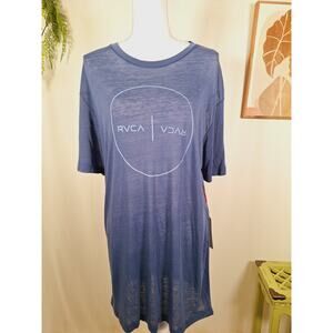 RVCA Triblend Burnout Women's Sheer Blue Shirt NWT